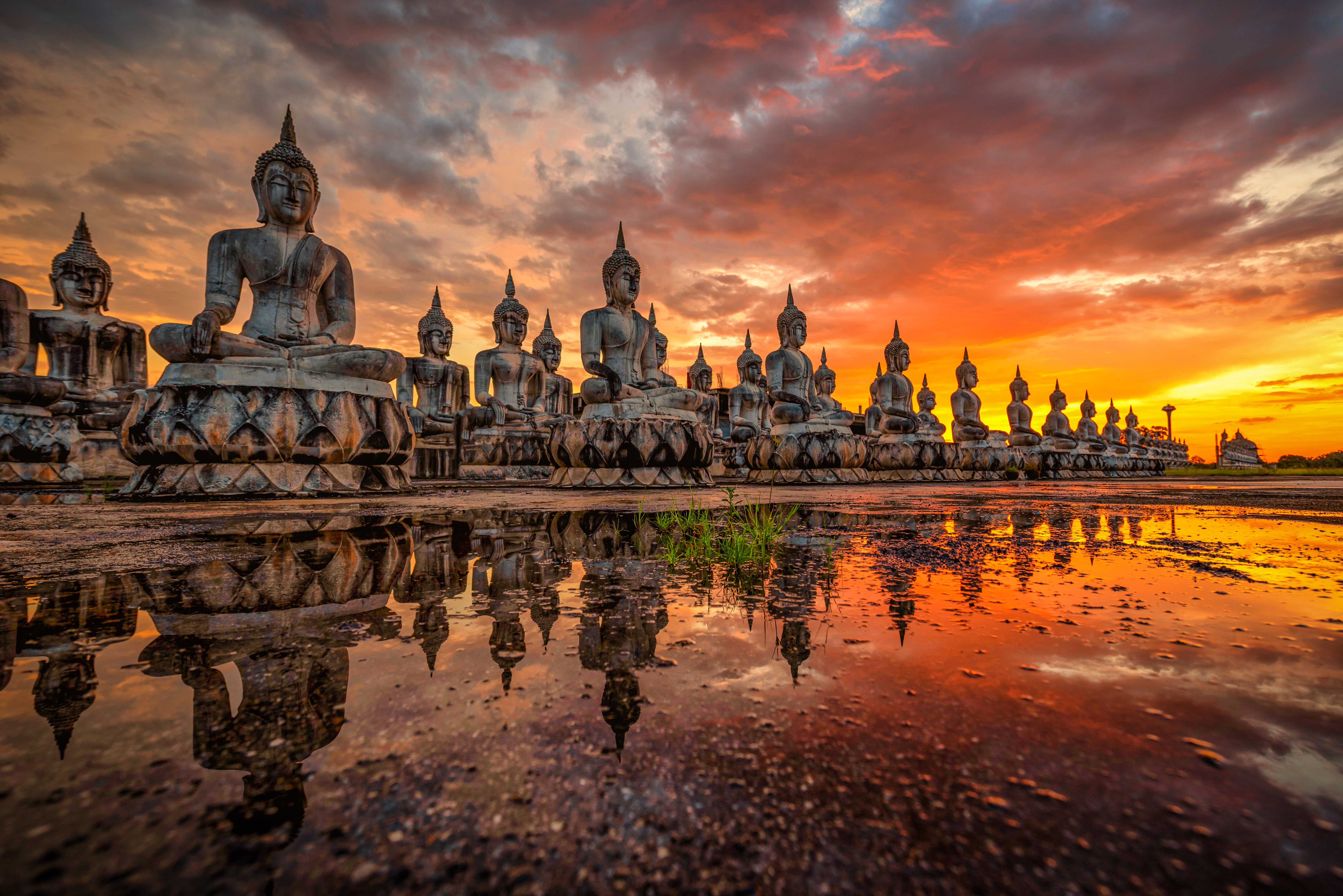 Buddha sunset